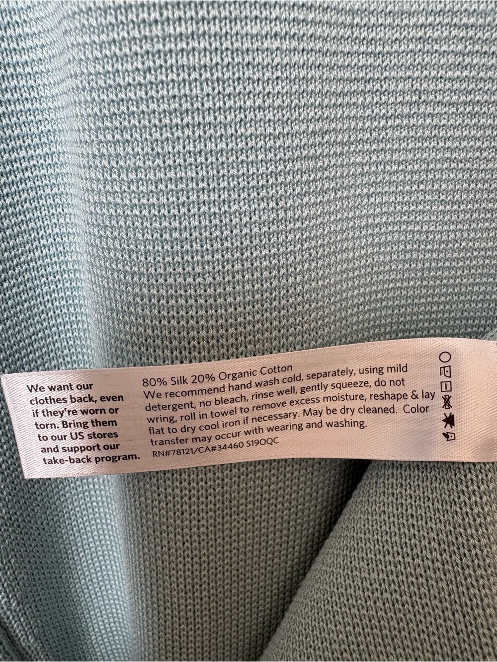 Eileen Fisher Silk Cotton Open Cardigan Long Sleeve Seafoam Blue Green - Picture 5 of 6